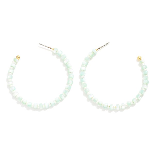 Wholesale wire Hoop Drop Earring Seed Marble Beads L