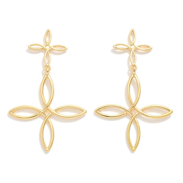 Wholesale metal Infinity Clover Drop Earring Clover Metal Post L