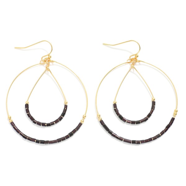 Wholesale beaded Hoop Wire Beaded Teardrop L
