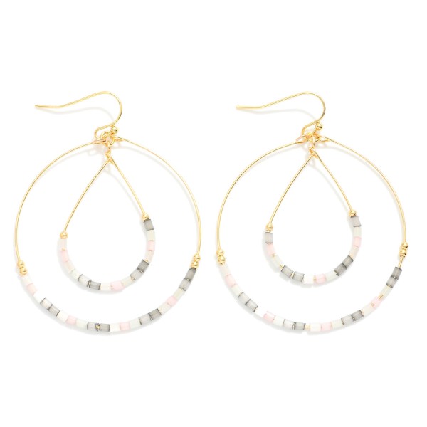 Wholesale beaded Hoop Wire Beaded Teardrop L
