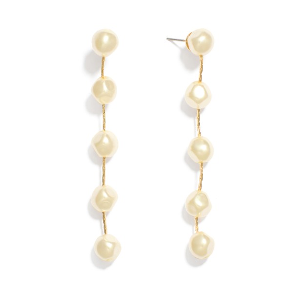 Wholesale pearl Beaded Cobra Chain Link Earrings L