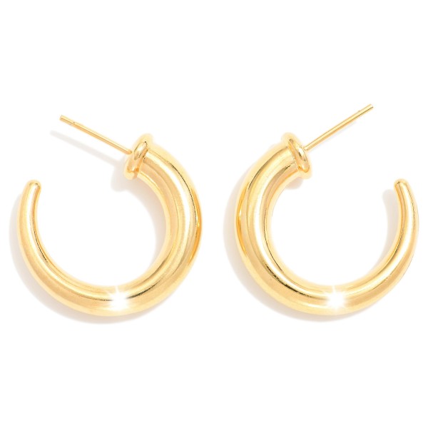 Wholesale tapered Metal Tube Hoop Earrings D k Gold Hypoallergenic Made Brazil
