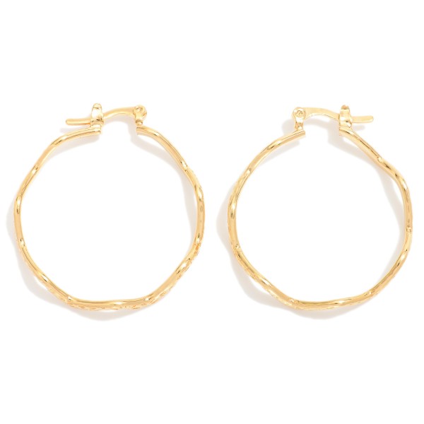 Wholesale metal Zig Zag Hoop Earrings D k Gold Hypoallergenic Made Brazil