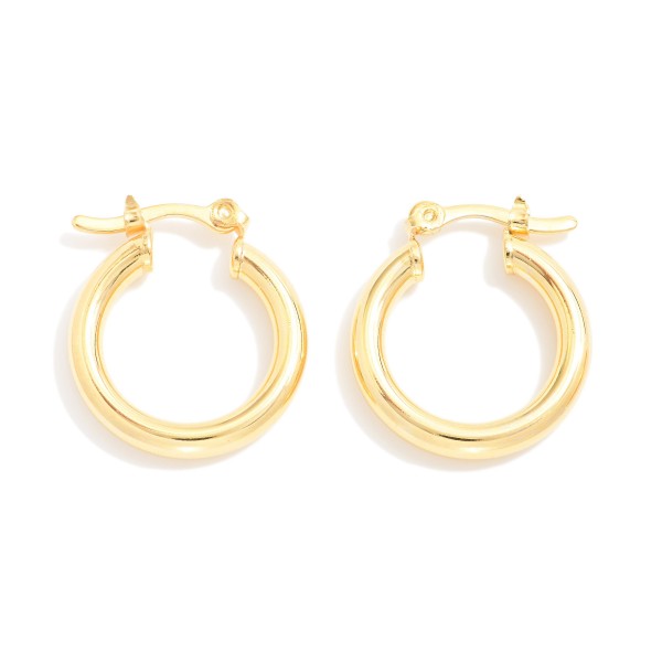 Wholesale metal Tube Hoop Earrings D k Gold Hypoallergenic Made Brazil