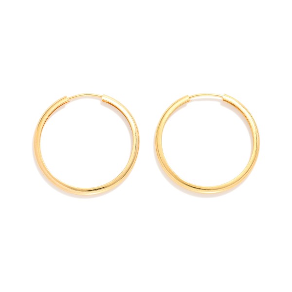 Wholesale metal Endless Hoop Earrings D k Gold Hypoallergenic Made Brazil
