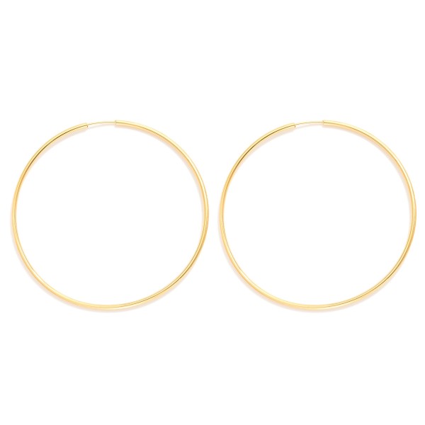 Wholesale large Metal Endless Hoop Earrings D k Gold Hypoallergenic Made Brazil