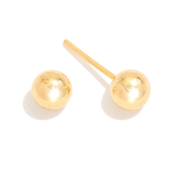 Wholesale metal Ball Stud Earrings L k Gold Hypoallergenic Made Brazil