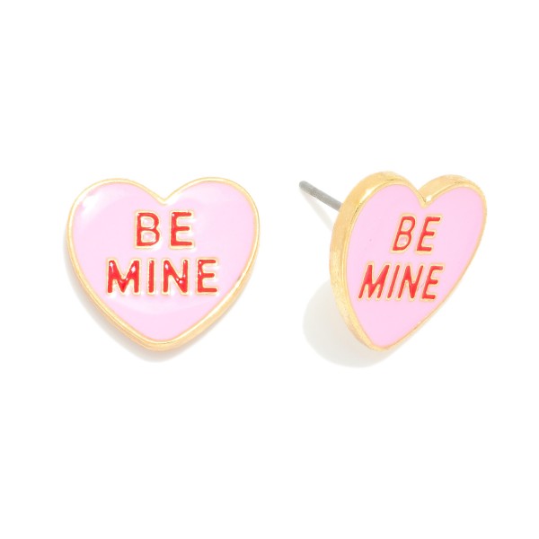 Wholesale bE MINE Enamel Heart Stud Earrings L