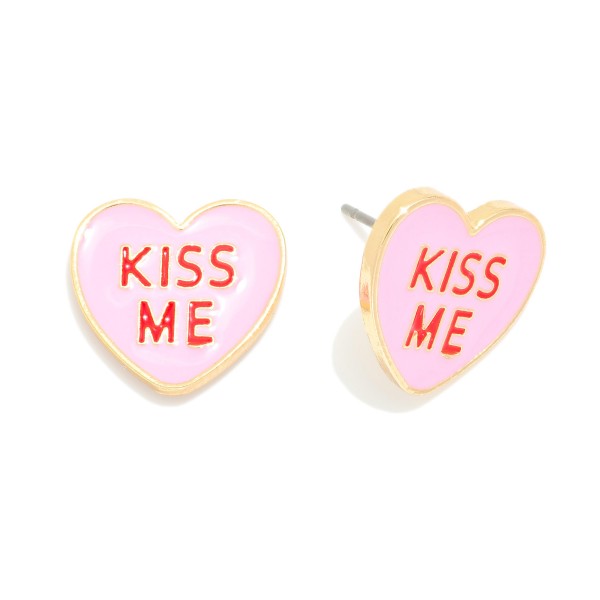 Wholesale kISS ME Enamel Heart Stud Earrings L