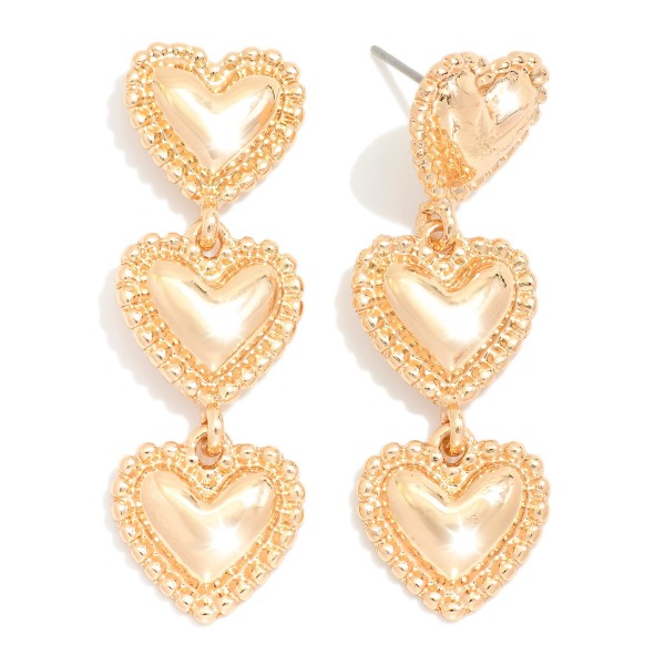 Wholesale linked Puffy Heart Post Drop Earrings L