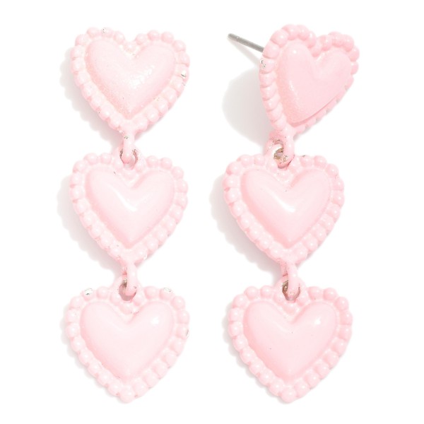 Wholesale linked Puffy Heart Post Drop Earrings L