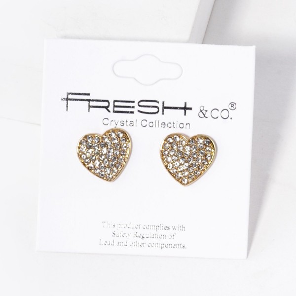 Wholesale pave Rhinestone Heart Stud Earrings L