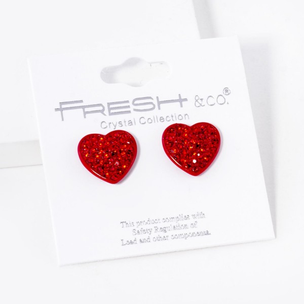 Wholesale pave Rhinestone Heart Stud Earrings L