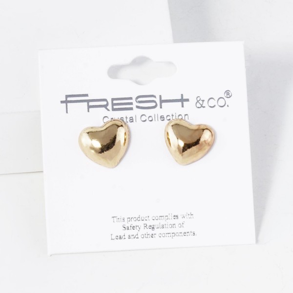 Wholesale puffy Heart Stud Earrings L