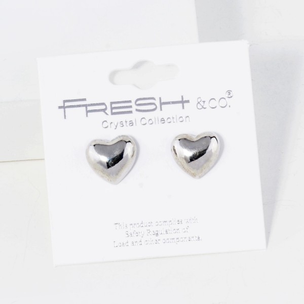 Wholesale puffy Heart Stud Earrings L