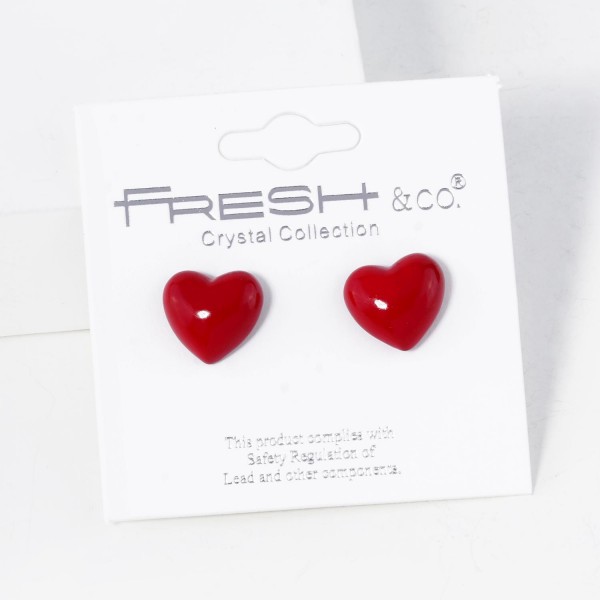 Wholesale puffy Heart Stud Earrings L