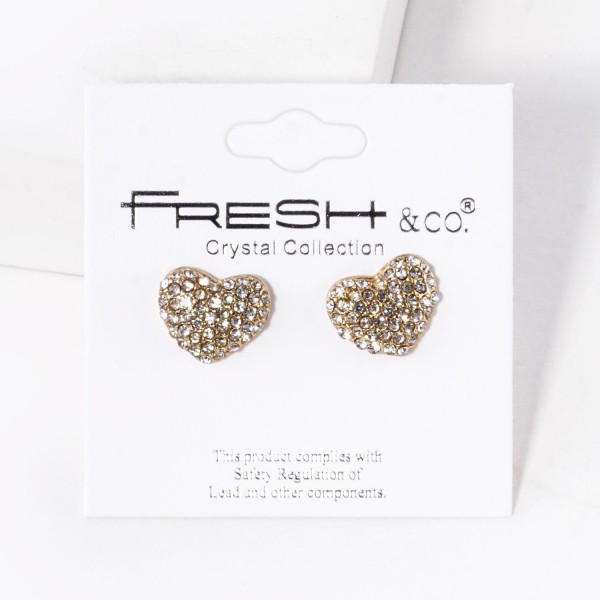 Wholesale pave Rhinestone Heart Stud Earrings L