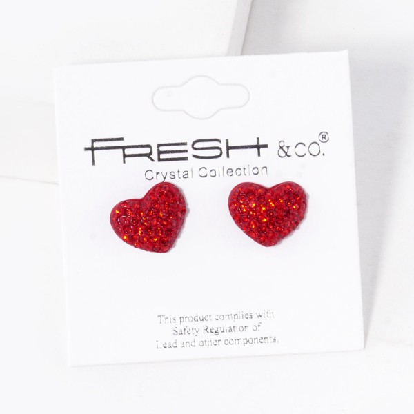 Wholesale pave Rhinestone Heart Stud Earrings L