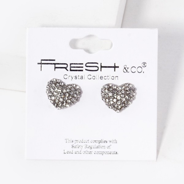 Wholesale pave Rhinestone Heart Stud Earrings L
