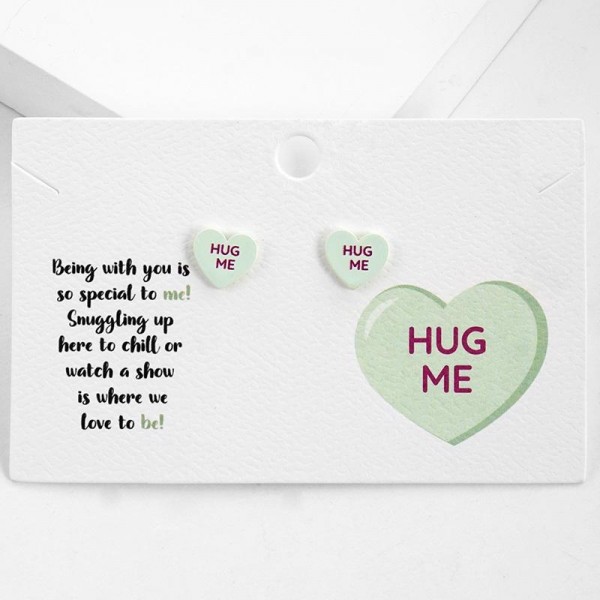 Wholesale valentine s Conversation Heart Stud Earrings L
