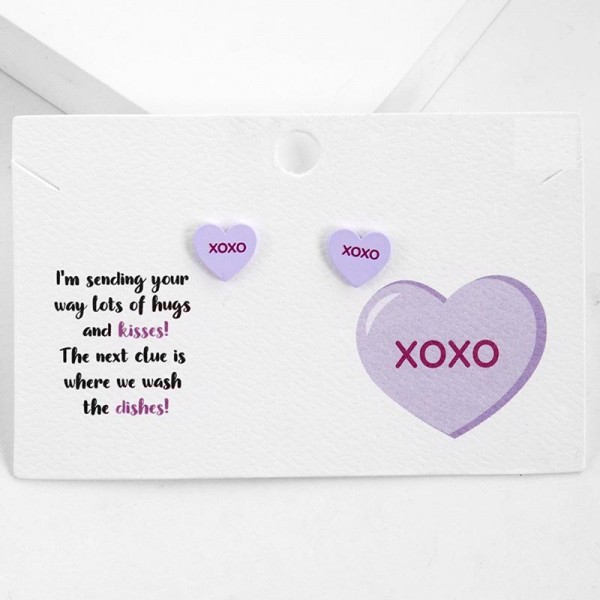 Wholesale valentine s Conversation Heart Stud Earrings L