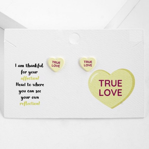 Wholesale valentine s Conversation Heart Stud Earrings L