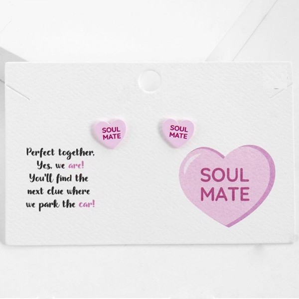 Wholesale valentine s Conversation Heart Stud Earrings L