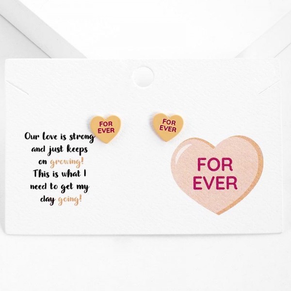 Wholesale valentine s Conversation Heart Stud Earrings L