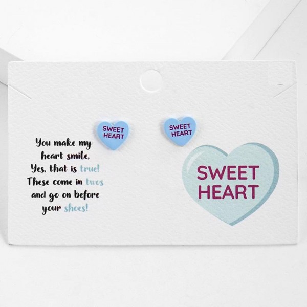 Wholesale valentine s Conversation Heart Stud Earrings L