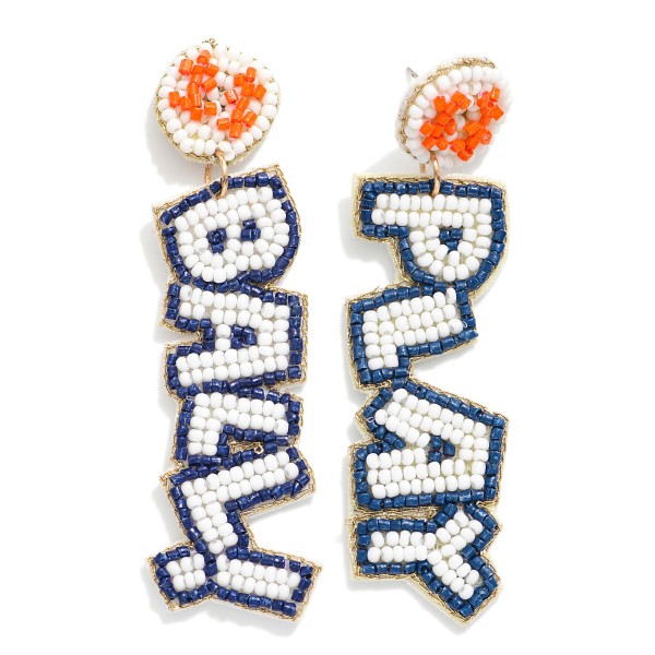 Wholesale pLAY BALL Felt Seed Beaded Post Drop Earrings L