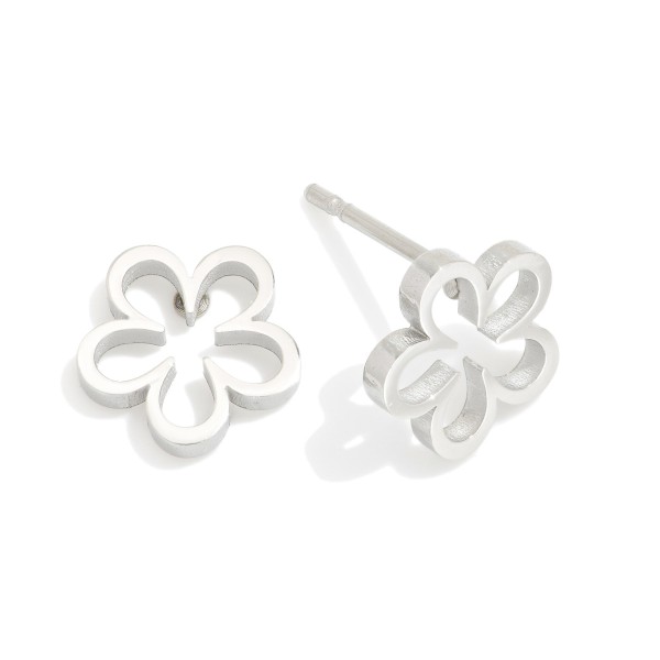 Wholesale metal Hollow Flower Stud Earrings L