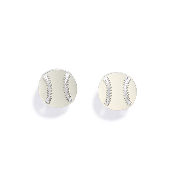 Metal Tone Bassball Stud Earrings

- Approximately .25" L