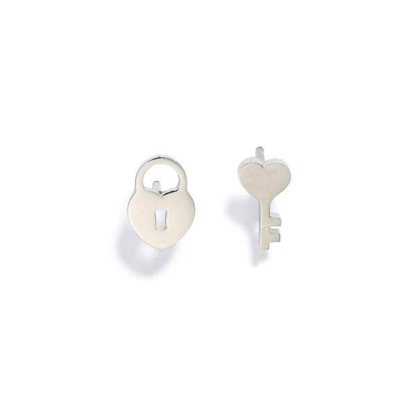 Wholesale metal Lock Key Stud Earrings L