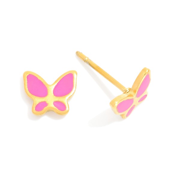 Wholesale enamel Butterfly Stud Earrings L