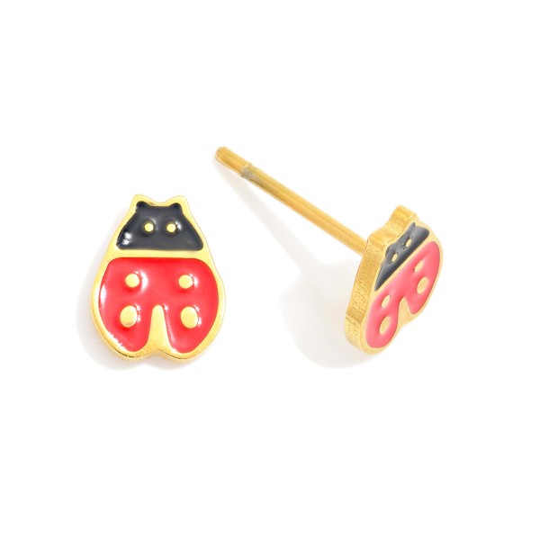 Wholesale two Ladybug Stud Earring L