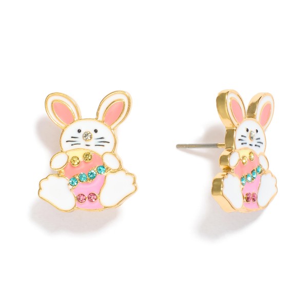 Wholesale enamel Easter Bunny Stud Earrings L