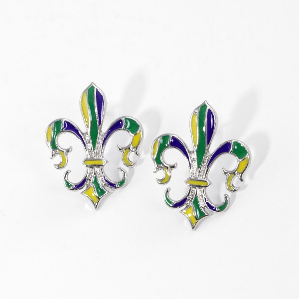 Wholesale enamel Fleur De Lis Drop Earrings L