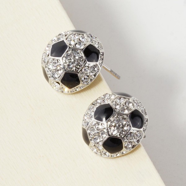Wholesale pave Rhinestone Sports Ball Stud Earrings L