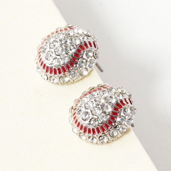 Wholesale pave Rhinestone Sports Ball Stud Earrings L