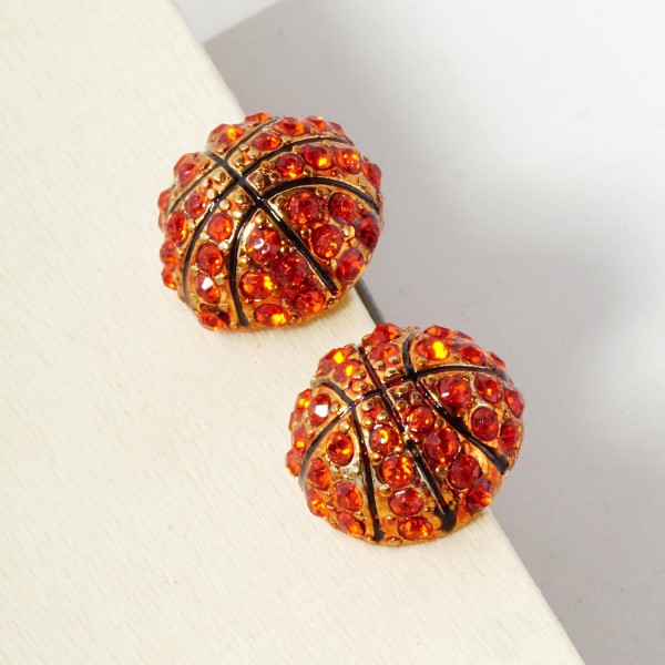 Wholesale pave Rhinestone Sports Ball Stud Earrings L