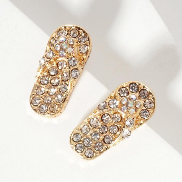 Wholesale pave Rhinestone Flip Flop Stud Earrings L