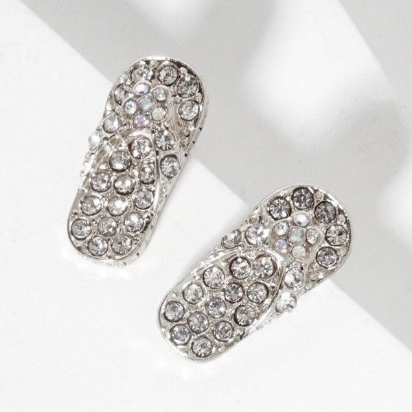 Wholesale pave Rhinestone Flip Flop Stud Earrings L