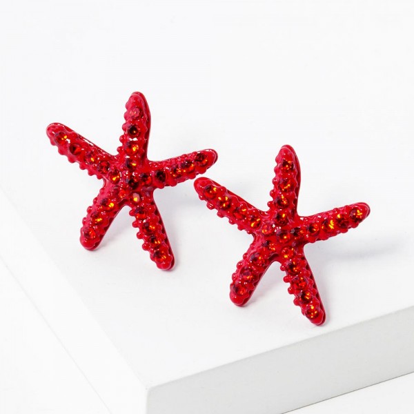 Wholesale rhinestone Studded Starfish Stud Earrings L