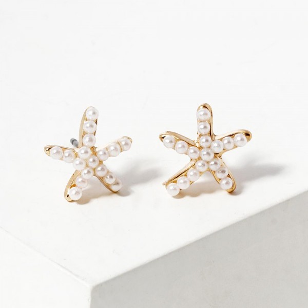 Wholesale rhinestone Studded Starfish Stud Earrings L