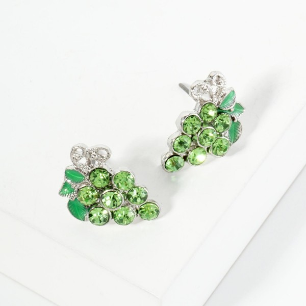 Wholesale rhinestone Studded Grape Vine Stud Earrings L