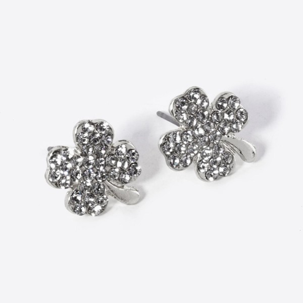 Pave Rhinestone Music Note Stud Earrings 

- Approximately .5" L