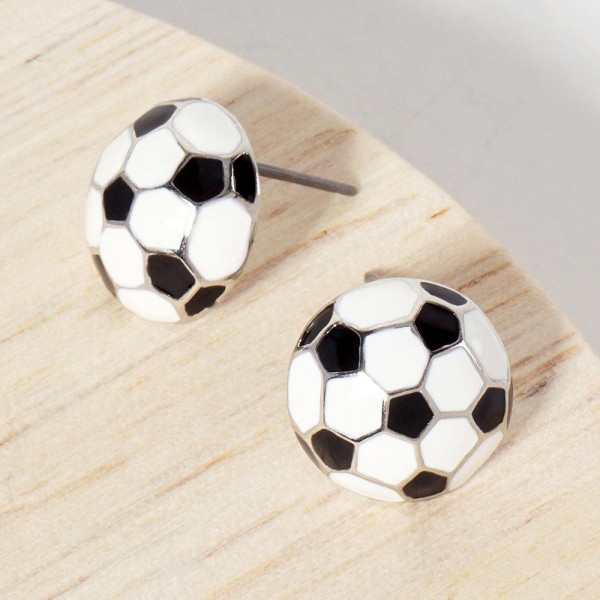 Wholesale enamel Sports Ball Stud Earrings L