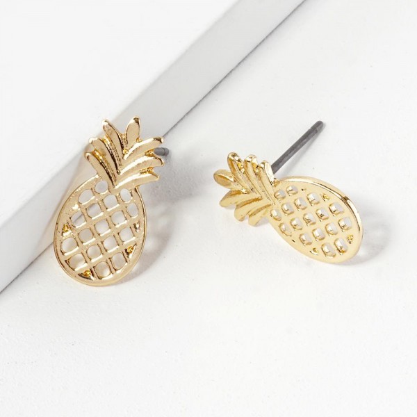 Wholesale metal Pineapple Stud Earrings L