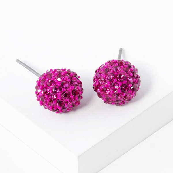 Wholesale pave Rhinestone Ball Stud Earrings L
