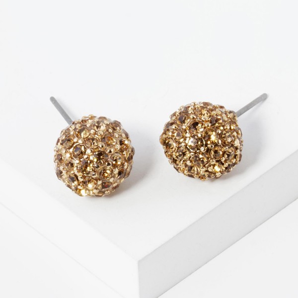 Wholesale pave Rhinestone Ball Stud Earrings L